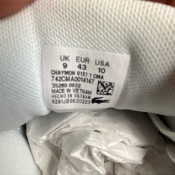 Lacoste Men's Chaymon Casual Sneakers Size 10 White/Black 742CMA0014147 - Picture 11 of 16